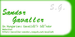 sandor gavaller business card